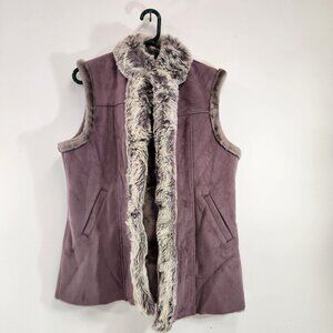Vintage French Spy Vest Size 10 Lavender Faux Fur